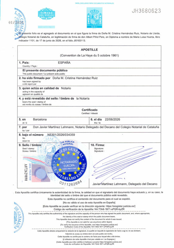 apostilla de documento